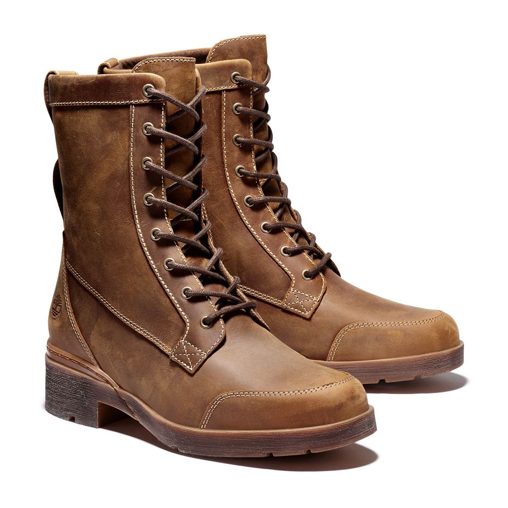Botas de Invierno Timberland Mujer Graceyn Waterproof Lace & Side-Zip Marrones - Chile HOD-340615